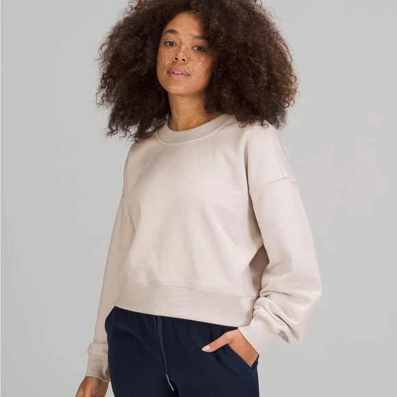 lululemon athletica Tops - lululemon athletica Bone perfectly oversized cropped crewneck 6
